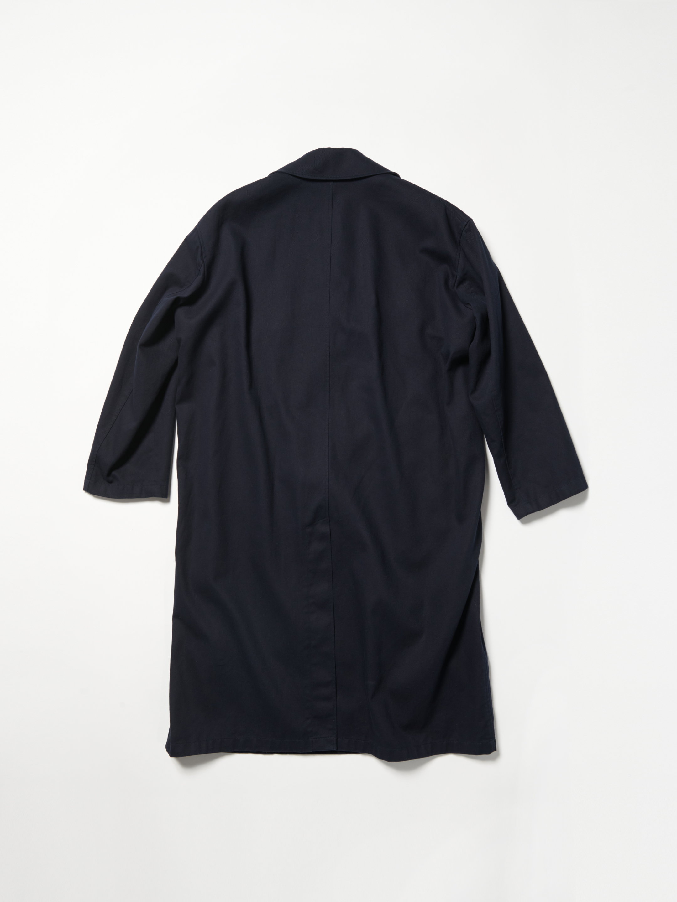 NAVY RELAXED COTTON COAT