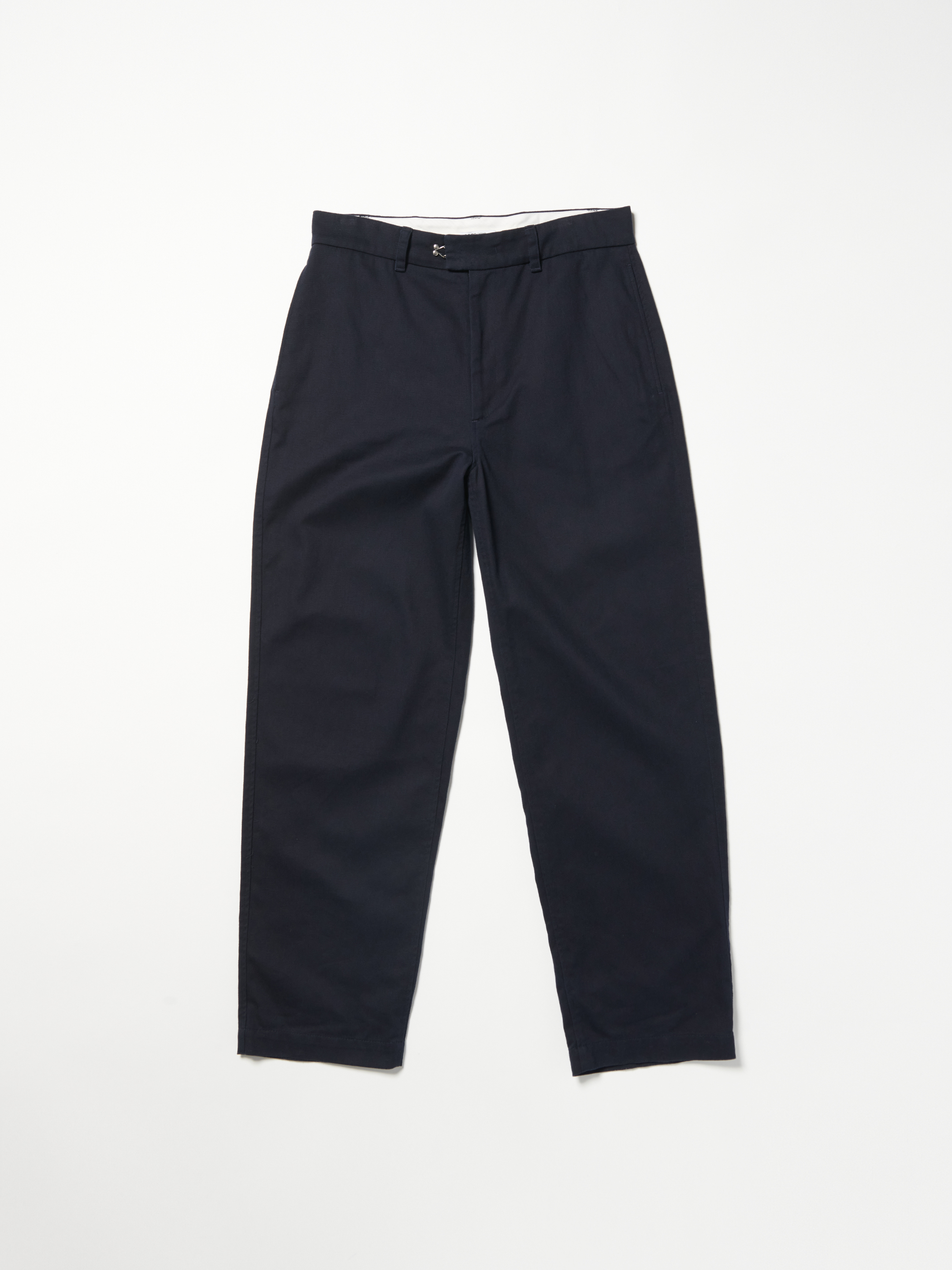 NAVY RELAXED COTTON TROUSERS